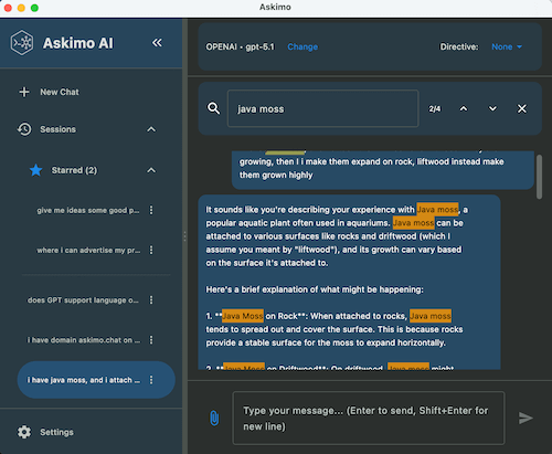 Search across your entire conversation